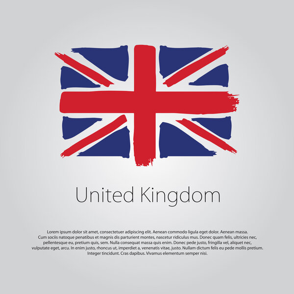 Флаг Великобритании с цветными ручными линиями в векторном формате
