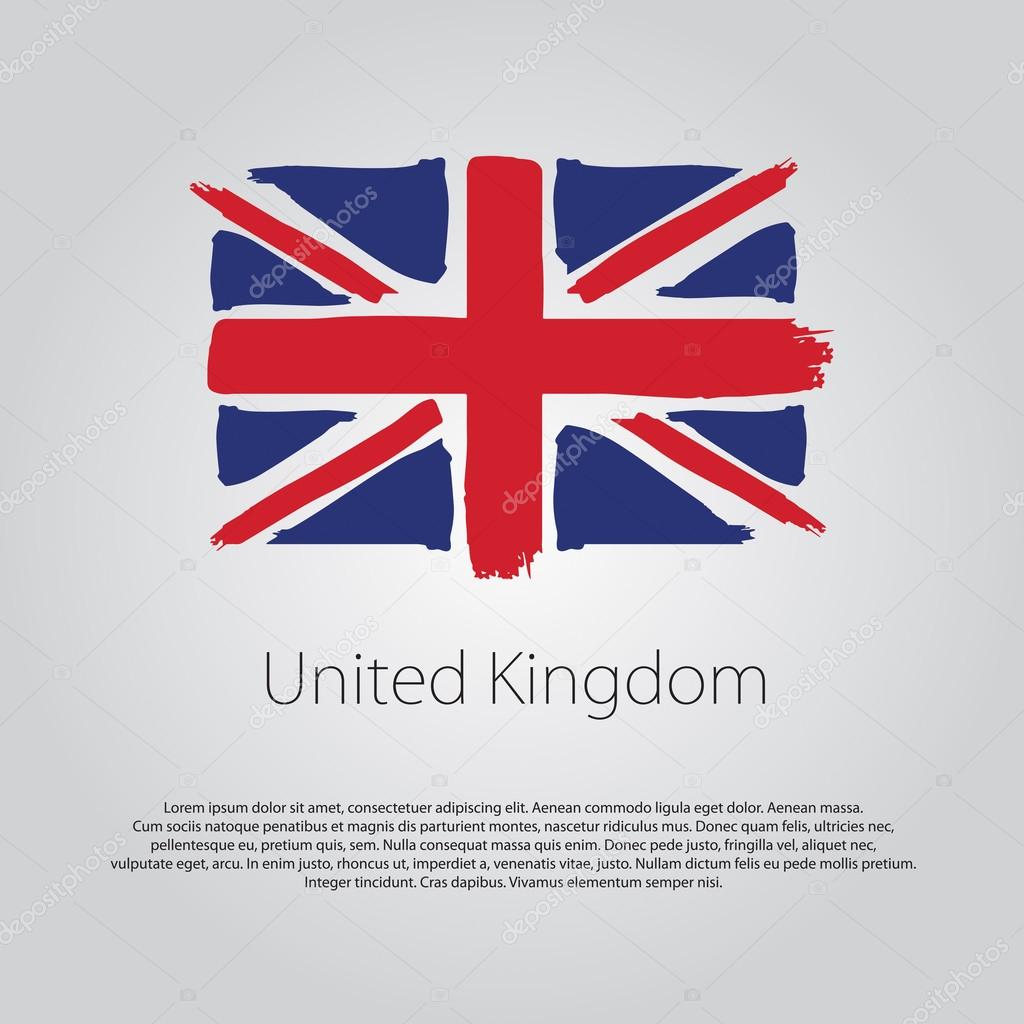 United Kingdom Flag with colored hand drawn lines in Vector Format