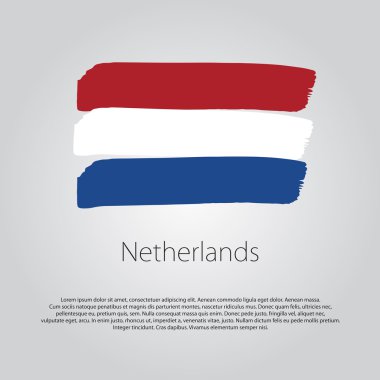 Hollanda bayrağı renkli el ile çizilmiş çizgiler Vektör formatında