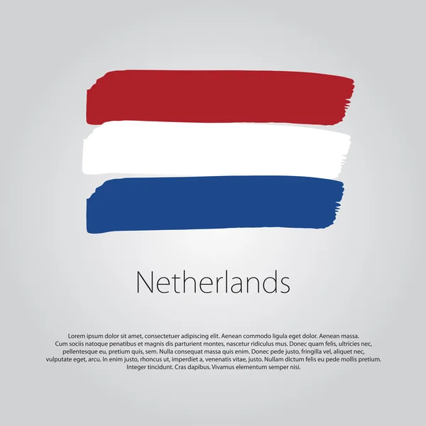 Bandera de Holanda con líneas dibujadas a mano de color en formato vectorial — Vector de stock