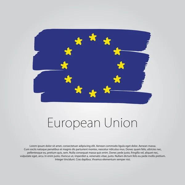 European Union Flag with colored hand drawn lines in Vector Format — Stock Vector