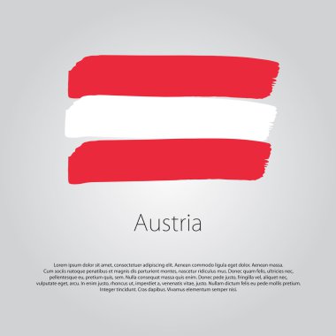 Vektör Biçiminde el çizgileri çizilmiş Avusturya Bayrağı