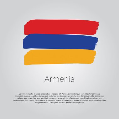 Vektör Biçiminde renkli el çizgileri olan Ermenistan Bayrağı
