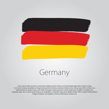 Almanya bayrağı renkli el ile çizilmiş çizgiler Vektör formatında