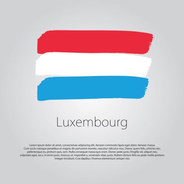 Lüksemburg bayrağı renkli el ile çizilmiş çizgiler Vektör formatında