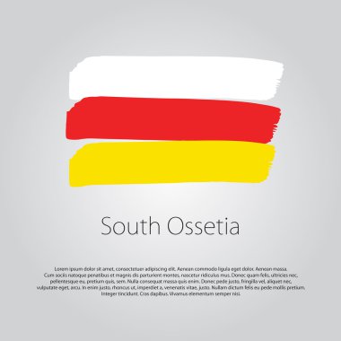 Vektör Biçiminde renkli el çizgileri olan Güney Osetya Bayrağı