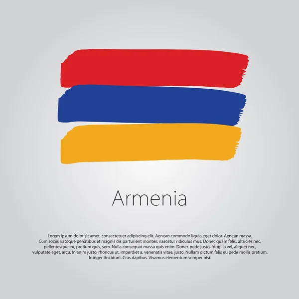 Bandera de Armenia con líneas dibujadas a mano de color en formato vectorial — Vector de stock