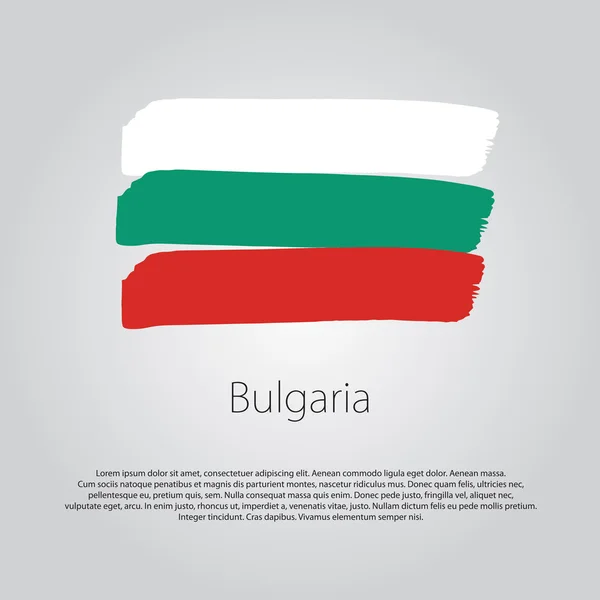 ブルガリアベクトル形式で手描き線で旗 — ストックベクタ