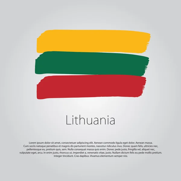 Bandera de Lituania con líneas dibujadas a mano de color en formato vectorial — Vector de stock
