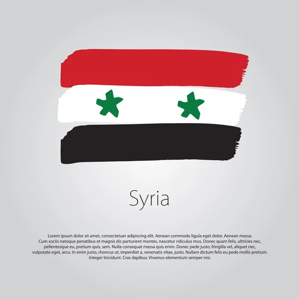 Syrien Flagga med färgade handritade linjer i vektorformat — Stock vektor