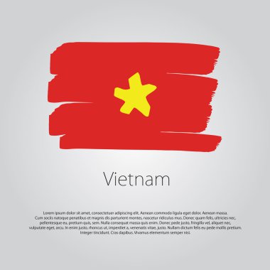 Vektör Biçiminde el çizgileri çizilmiş Vietnam Bayrağı