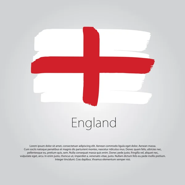 Bandera de Inglaterra con líneas dibujadas a mano de colores en formato vectorial — Vector de stock
