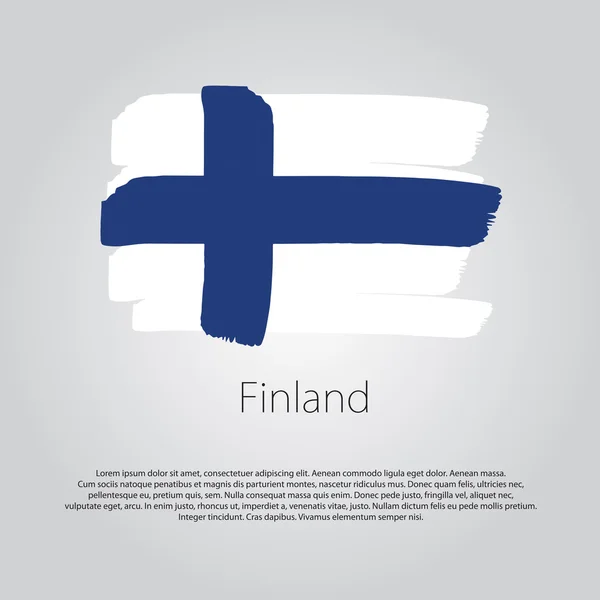 Finland Vlag met gekleurde handgetekende lijnen in Vector Formaat — Stockvector