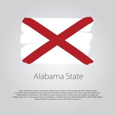 Alabama State Flag with colored hand drawn lines in Vector Format clipart