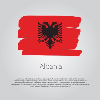 Vektör Biçiminde renkli el çizgileri olan Arnavutluk Bayrağı