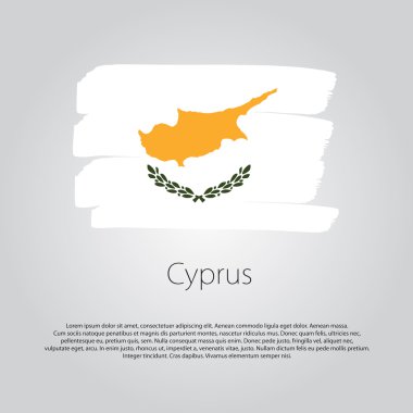 Vektör Biçiminde renkli el çizgileri olan Kıbrıs Bayrağı
