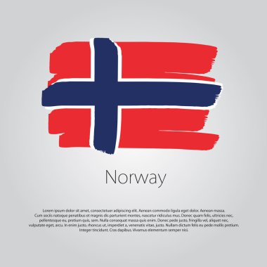 Renkli el çizgileri Vektör Biçiminde Norveç Bayrağı