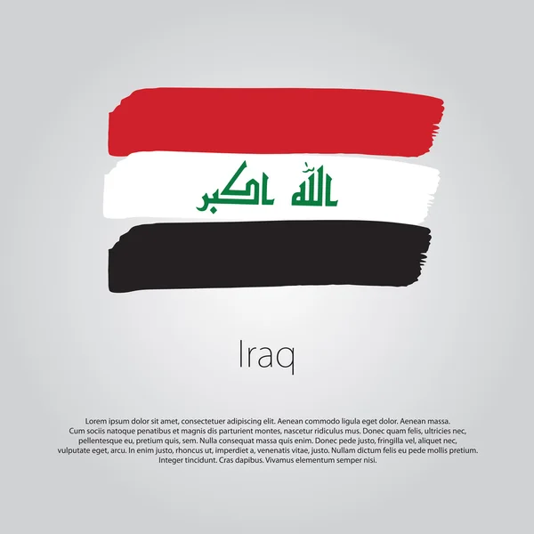 Irak-Flagge mit farbigen, handgezeichneten Linien im Vektorformat — Stockvektor