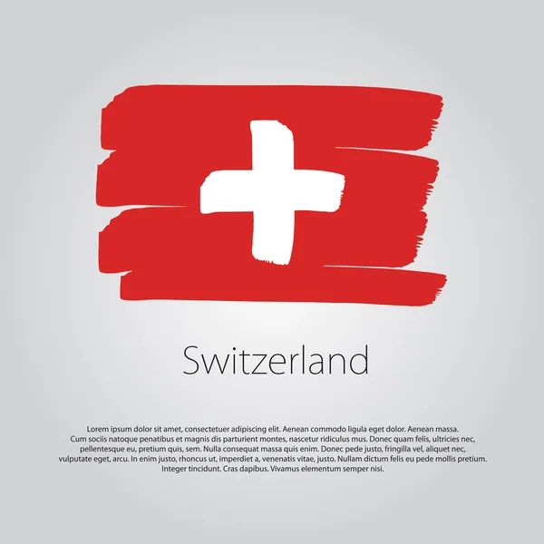 Szwajcaria Flaga z kolorowymi liniami narysowanymi ręcznie w formacie wektorowym — Wektor stockowy