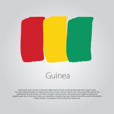 Gine bayrağı renkli el ile çizilmiş çizgiler Vektör formatında