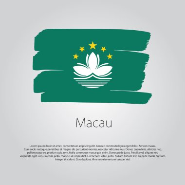Macau bayrak renkli el ile çizilmiş çizgiler Vektör formatında