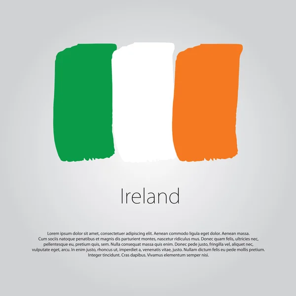 Bandera de Irlanda con líneas dibujadas a mano de colores en formato vectorial — Vector de stock