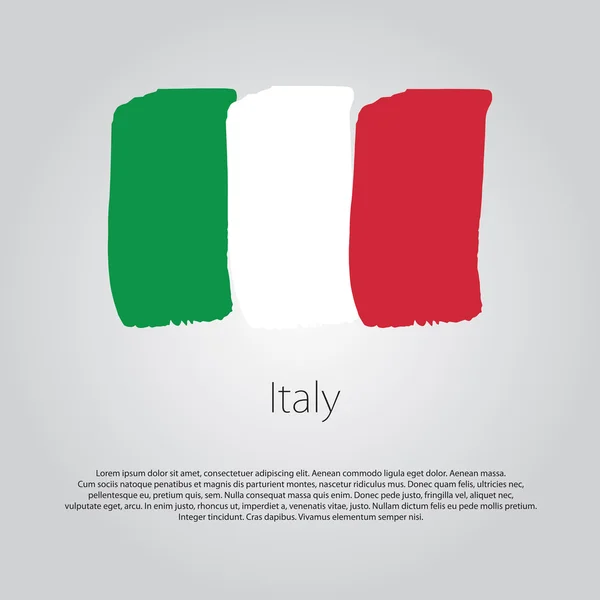 Italien-Flagge mit farbigen, handgezeichneten Linien im Vektorformat — Stockvektor