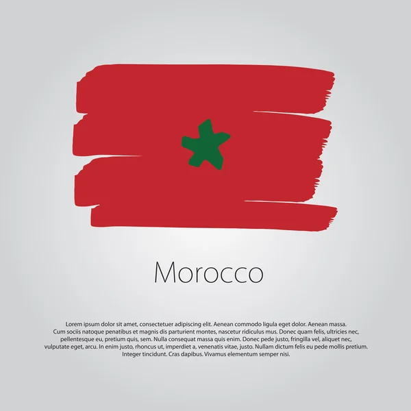 Maroc Drapeau avec des lignes dessinées à la main en format vectoriel — Image vectorielle