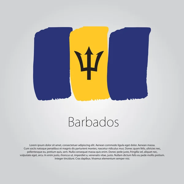 Bandiera Barbados con linee disegnate a mano colorate in formato vettoriale — Vettoriale Stock