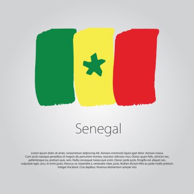Renkli el çizgileri Vektör Biçiminde Senegal Bayrağı