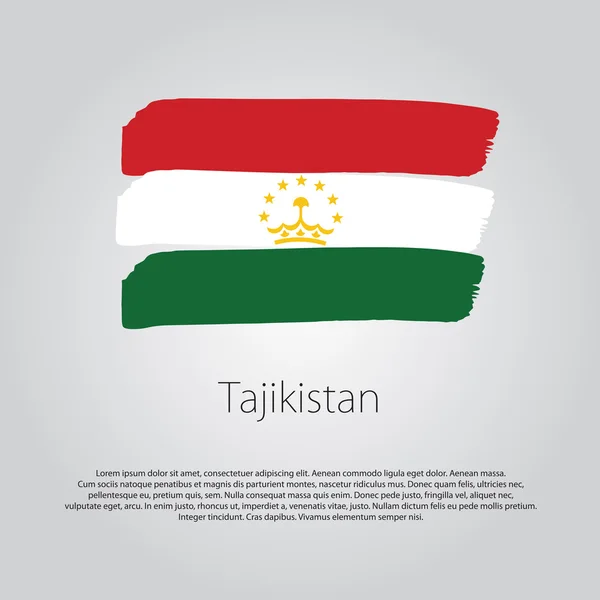 矢量格式的彩色手绘塔吉克斯坦国旗 — 图库矢量图片