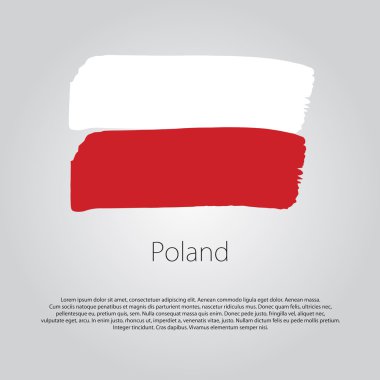 Renkli el çizgileri Vektör Biçiminde Polonya Bayrağı