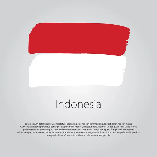 인도네시아 깃발에 색깔이 있고 손으로 그린 선이 벡터 형식으로 그려져 있다 — 스톡 벡터