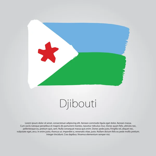 Bandera de Djibouti con líneas dibujadas a mano de colores en formato vectorial — Vector de stock