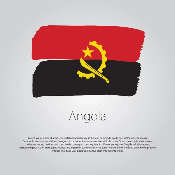 Angola Bandera con líneas dibujadas a mano de colores en formato vectorial — Vector de stock