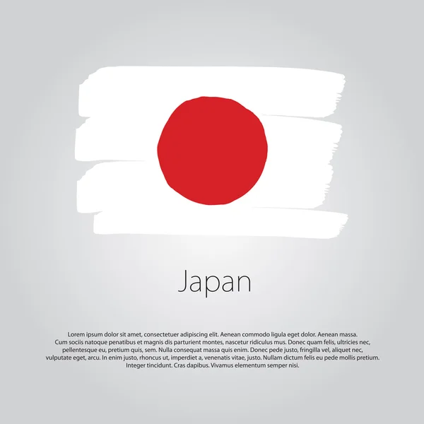 Japan flagga med färgade hand dras linjer i vektorformat — Stock vektor