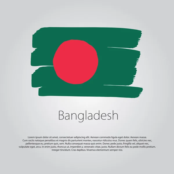 Bandera de Bangladesh con líneas dibujadas a mano de color en formato vectorial — Vector de stock