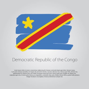 Kongo Demokratik Cumhuriyeti, renkli el çizgileri ile Vektör Formatında