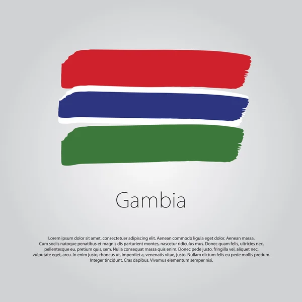 Bandera de Gambia con líneas dibujadas a mano de color en formato vectorial — Vector de stock