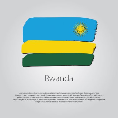 Renkli el çizgileri Vektör Biçiminde Rwanda Bayrağı