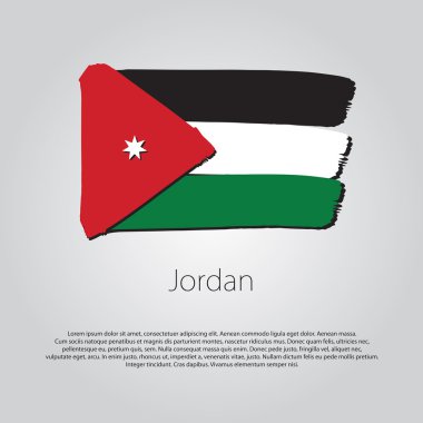 Jordan bayrağı renkli el ile çizilmiş çizgiler Vektör formatında