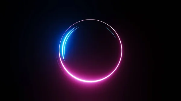 Neon abstract glowing round frame. Design element for your advertisement, sign, poster, banner. — Stock Photo, Image