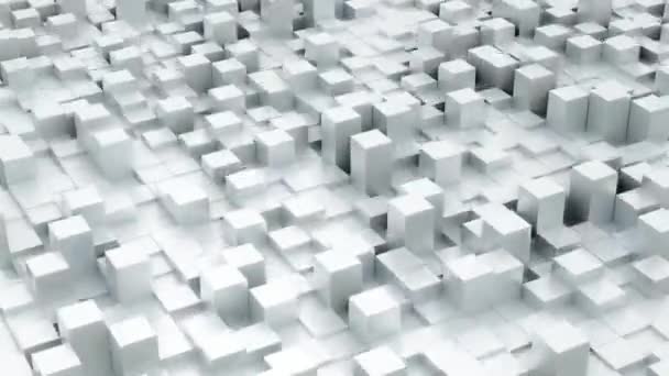 Surface cubes modernes blancs animés en boucle. Mur blanc en mouvement. Fond sans couture en 4k 3840x2160 — Video