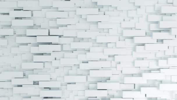 White bricks moving in the wall. Abstract seamless 3d animation. Motion design background. 4k UHD 3840x2160. — 비디오