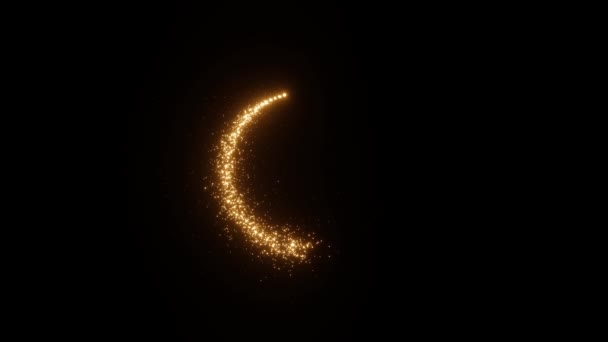 Étincelles lumineuses d'or volant de particules, tournant en cercle. Cercle de chargement abstrait. 4k UHD 3840x2160 — Video