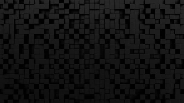 Czarne kostki abstrakcyjny wzór tła. Czarny blok abstrakcyjne nowoczesne kostki fali. Kontekst projektu. 4k UHD 3840x2160. — Wideo stockowe