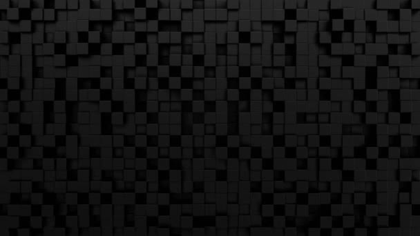 Negro cubos abstracto patrón de fondo. Bloque negro abstracto onda cubos modernos. Fondo de diseño de movimiento. 4k UHD 3840x2160. — Vídeos de Stock