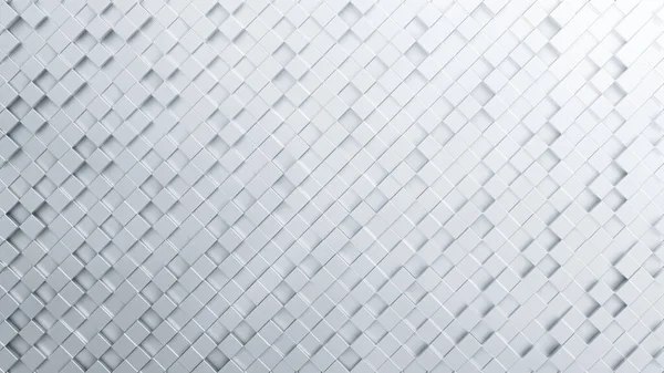 Cubi bianchi sfondo modello astratto. Blocco bianco cubetti astratti moderni. Illustrazione 3D. 4k — Foto Stock