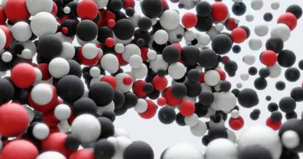 Анимация абстрактных красных, белых, черных сфер. Бессребреник Лодыгин. Motion design 4k — стоковое видео