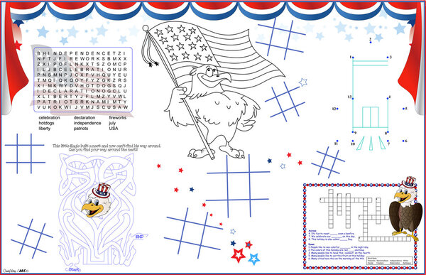 Placemat July 4th Printable Activity Sheet 6